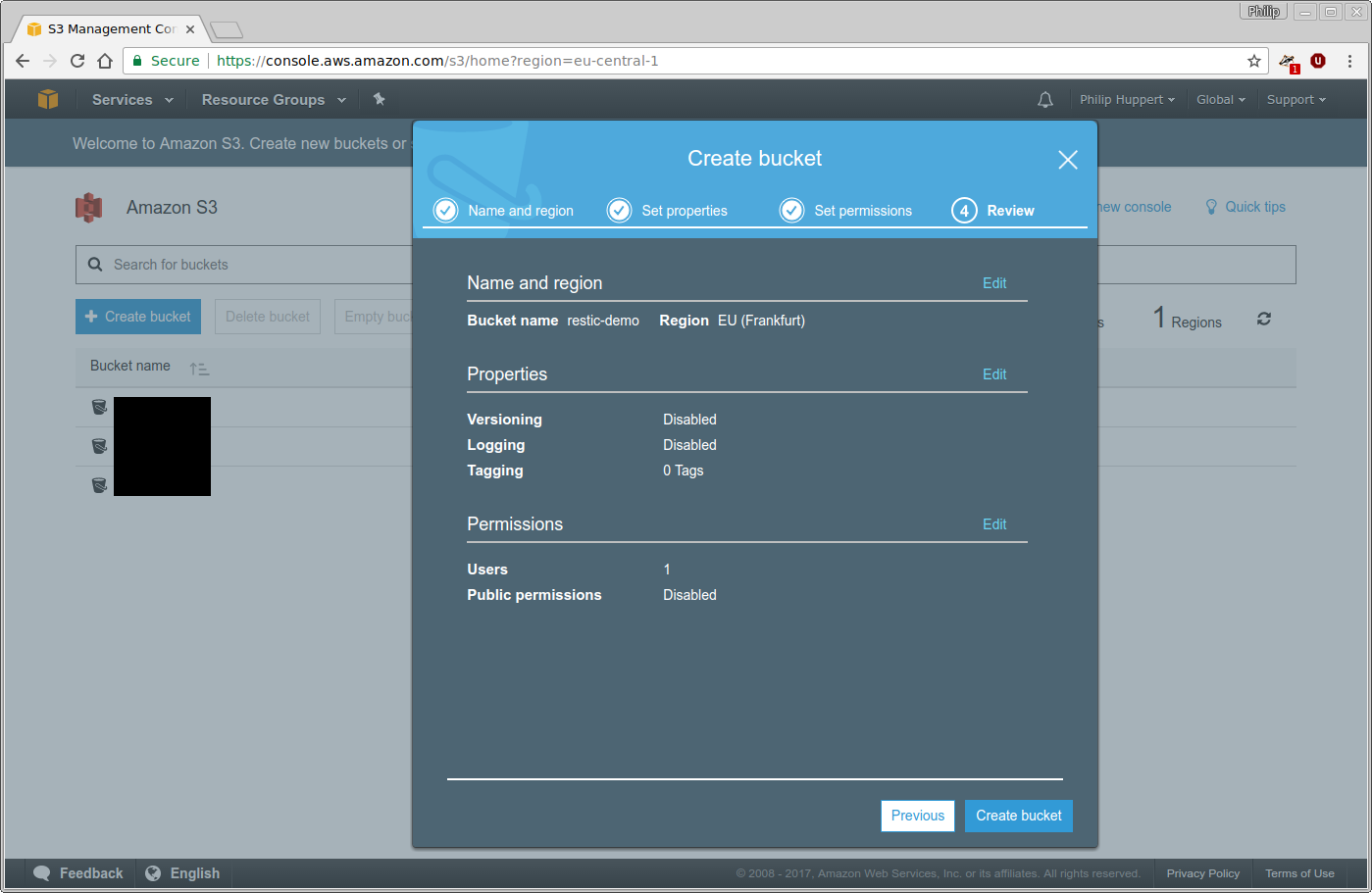 Review Bucket Creation